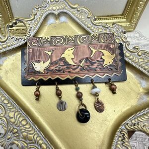 Vintage Dolphin Brooch Silver Forest Handcrafted  Dolphin Brooch